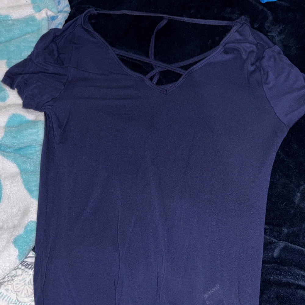 SO Deep Blue Short Sleeve Women's Top